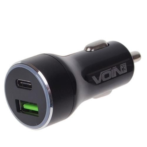 Автомобильное зарядное устройство VOIN 45W, 1USB QC3.0 18W + 1PD 27W, 12/24V (C-45205Q) C-45205Q фото