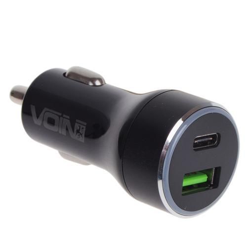 Автомобильное зарядное устройство VOIN 45W, 1USB QC3.0 18W + 1PD 27W, 12/24V (C-45205Q) C-45205Q фото
