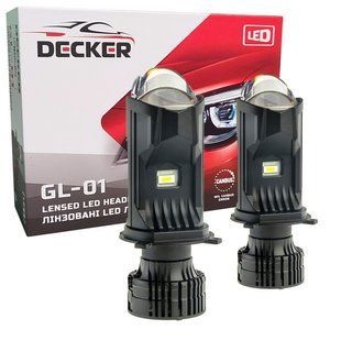 Светодиодные линзованные лампы Decker LED GL-01 H4 9-32V. Светодиодная лампа с линзой Decker PRO H4 + Canbus GL-01 PRO фото