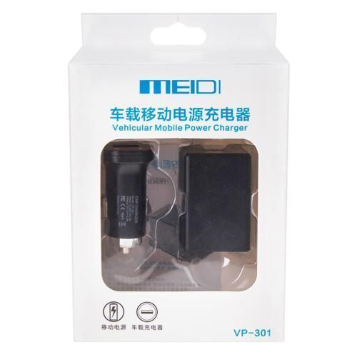 Автомобільний зарядний пристрій MEIDI VP-301 1USB (12/24V - 5V 2,4 A) + Power Bank 3.7 V/2100mA (VP- VP-301 фото