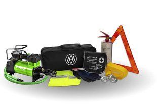 Набор автомобилиста с компрессором и логотипом Volkswagen на сумке.Набор техпомощи с компрессором Uragan 036 фото