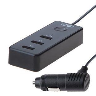 Автомобільний зарядний пристрій PULSO C-4416 3USB (12/24V - 5V 2,4 А + 2х1А) кабель 1м (C-4416) C-4416 фото
