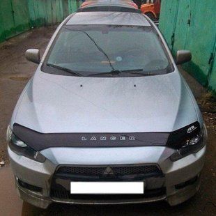 Дефлектор на капот (мухобойки) Mitsubishi Lancer X 2007- (VT52) MSH08 фото