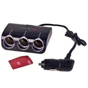 Разветвитель прикуривателя PULSO 3 выхода + 1USB 1000mA 12/24V SC-3073 (SC-3073) SC-3073 фото