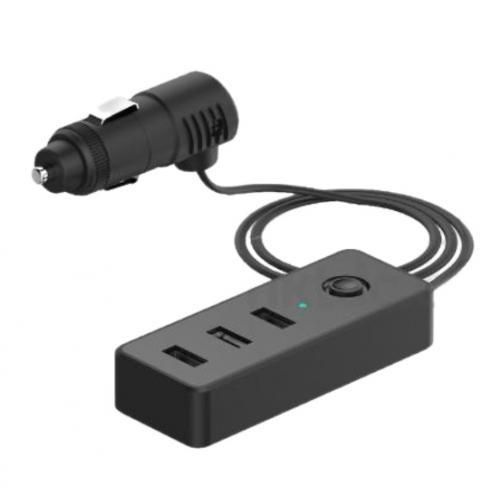 Автомобильное зарядное устройство PULSO C-4416 3USB (12/24V - 5V 2,4А + 2х1А) провод 1м (C-4416) C-4416 фото