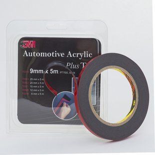 Скотч двухсторонний "Plus Tape", 3M, 9mmx5mx1,14mm, черный, 70319 98153 фото