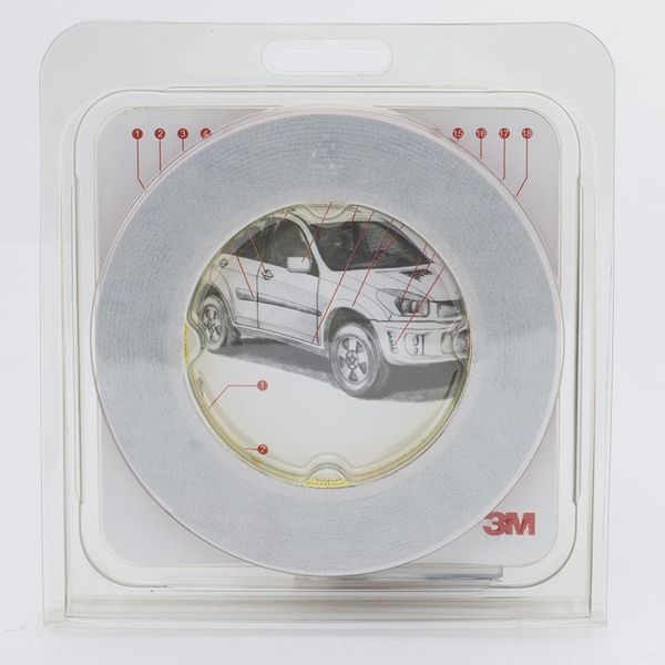 Скотч двосторонній "Plus Tape", 3M, 9mmx5mx1,14mm, чорний, 70319 98153 фото