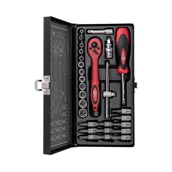 Набор инструмента 1/4" 28 ед (гол. 4-13 мм, биты 11 ед.) INTERTOOL ET-6028 ET-6028 фото