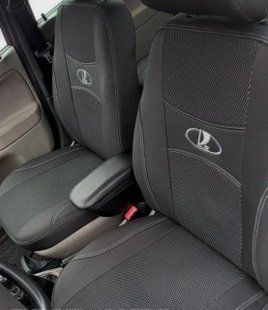Чехлы на сидения, Авточехлы "NIKA" Lada Kalina sedan 2001-2011 т. Серые 002 фото