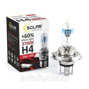 Галогенова лампа H4 Solar Starlight +60% 12V 60/55W (1 шт.) 1234 фото