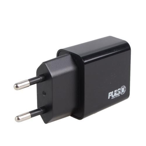 Сетевое зарядное устройство PULSO 28W, 2 USB, QC3.0 (Port 1-5V*3A/9V*2A/12V*1.5A. Port 2-5V2A) (LC-2 LC-24428 BK фото