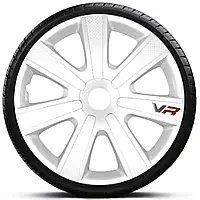 Колпаки на колеса. Колпаки колесные ARGO R14 VR CARBON WHITE. Колпаки на диски (комплект) 4 шт 1761408674 фото