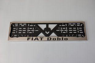 Рамка номерного знака из нержавеющей стали с надписью Fiat Doblo (1 шт). Рамка номера из нержавейки Фиат Добло Fiat Doblo фото
