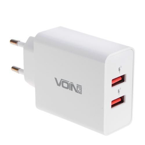 Сетевое зарядное устройство VOIN 36W, 2USB QC3.0 (3.6V-6.5V*3A, 6.5V-9V*2A, 9V-12V*1.5A) (LC-36523 LC-36523 W фото