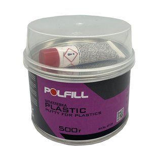 Шпатлевка для пластика, с отвердителем, Polfill, 500g, 43129 97843 фото