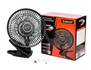 Портативный вентилятор Elegant AirWind Maxi 5V 9" от USB, LED-подсветка, + встроенный АКБ EL 101 557 фото