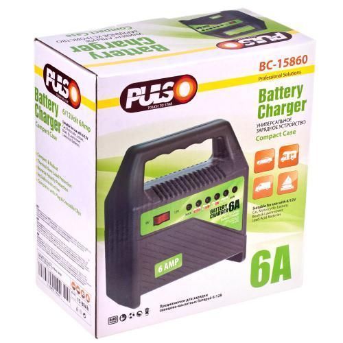 Зарядное устр-во PULSO BC-15860 6-12V/6A/15-80AHR/светодиодн.индик. (BC-15860) BC-15860 фото