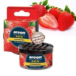Ароматизатор Areon (Освіжувач повітря в машину) "KEN" - сухий у банку_Strawberry AK01 фото