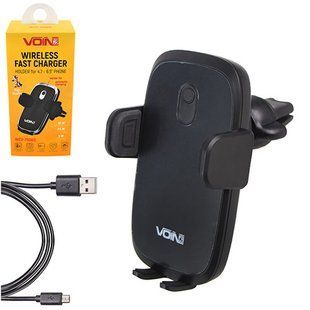 Тримач мобільного телефону VOIN WCV-7006D з бездротовою зарядкою QC2.0 (WCV-7006D) WCV-7006D фото