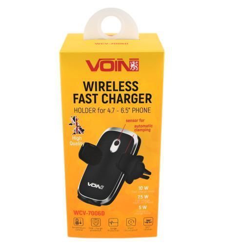 Тримач мобільного телефону VOIN WCV-7006D з бездротовою зарядкою QC2.0 (WCV-7006D) WCV-7006D фото