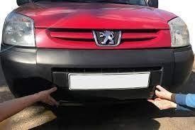 Зимняя решетка Peugeot Partner 2003-2008 (бампер низ) матовая 16142 фото