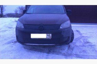 Зимняя накладка на решетку радиатора VW Caddy з 2010 (верхняя) матовая 01324 фото