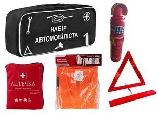 Набор автомобилиста универсальный. Набор техпомощи для автомобиля в сумке 87856 фото