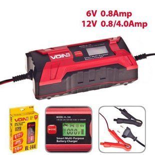 Зарядное устр-во VOIN VL-144 6&12V/0.8-4.0A/3-120AHR/LCD/Импульсное (VL-144) VL-144 фото