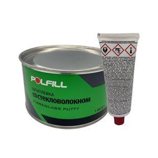 Шпатлевка со стекловолокном, с отвердителем, Polfill, 1,8kg, 43116 97837 фото