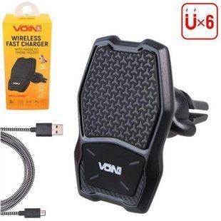 Тримач мобільного телефону VOIN WCV-7008D магнітний з бездротовою зарядкою QC2.0 (WCV-7008D) WCV-7008D фото
