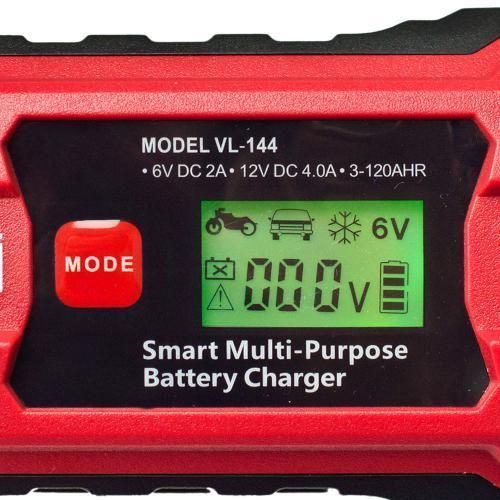 Зарядное устр-во VOIN VL-144 6&12V/0.8-4.0A/3-120AHR/LCD/Импульсное (VL-144) VL-144 фото