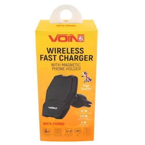 Тримач мобільного телефону VOIN WCV-7008D магнітний з бездротовою зарядкою QC2.0 (WCV-7008D) WCV-7008D фото