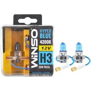 Галогенка WINSO H3 12V 55W HYPER BLUE 4200K SET (кт. 2 шт.) 712350 фото