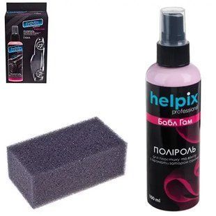 Поліроль для пластику та вінілу HELPIX Professional 100мл (БАБЛ ГАМ) + ГУБКА Поліроль панелі молочко Автофан 1629948860 фото