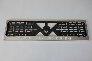 Рамка номерного знаку із нержавіючої сталі з написом REXTONE (1 шт). Рамка номера з нержавіючої сталі РЕКСТОН REXTONE фото